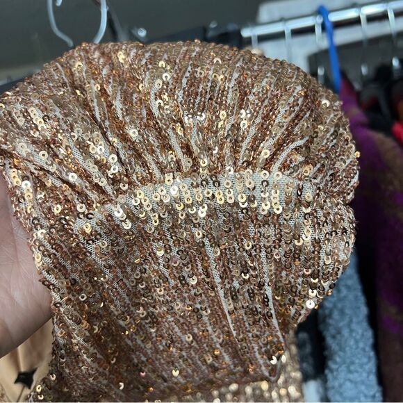 Nookie Veda Embellished One Shoulder Gown XS in Caramel $369-FLAW - Picture 4 of 8